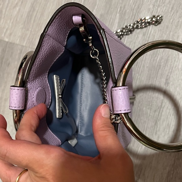 HENRI BENDEL "Marquis" Leather Micro Mini Crossbody Bag lavender - Picture 6 of 7